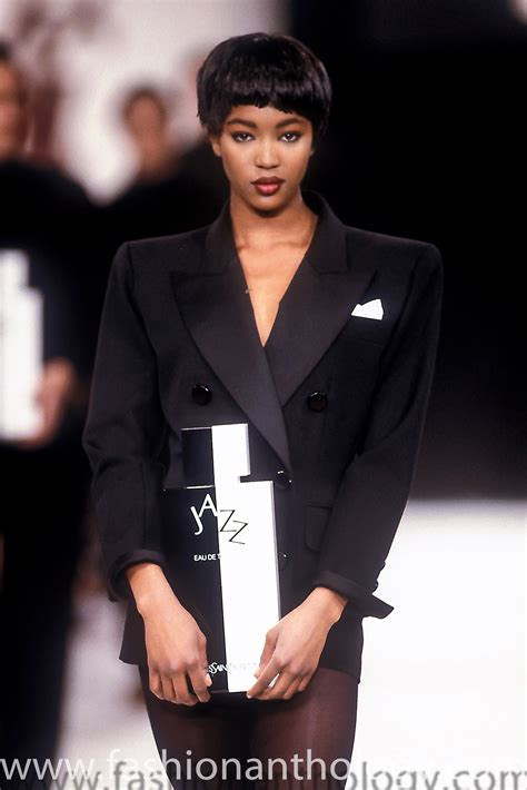 naomi cambell fall inter yves saint laurent 1988|naomi campbell on the runway.